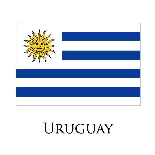 Uruguay flag logo iron on paper